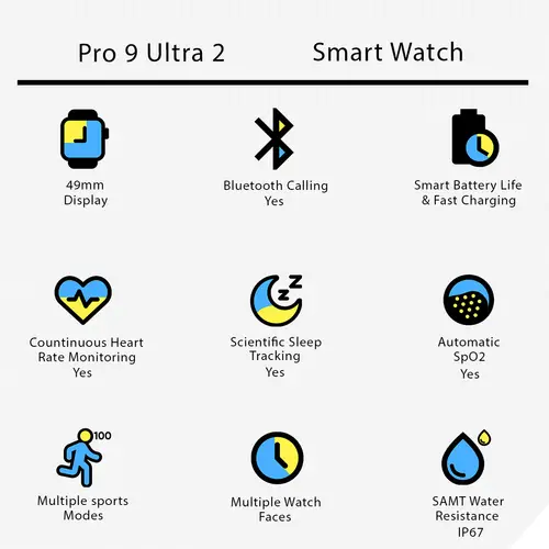Pro 9 Ultra 2 2 in 1 Double Straps Smart Watch 2 Pro 9 Ultra 2 2 in 1 Double Straps Smart Watch