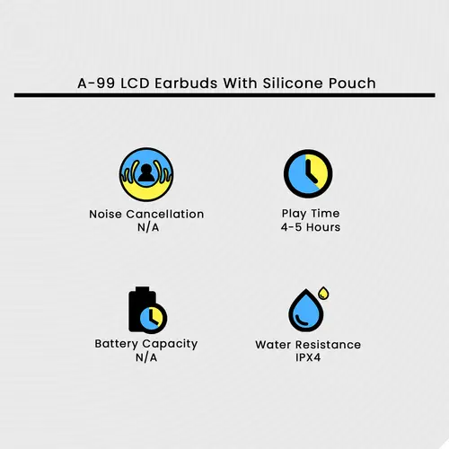 A-99 LCD Earbuds With Silicone Pouch