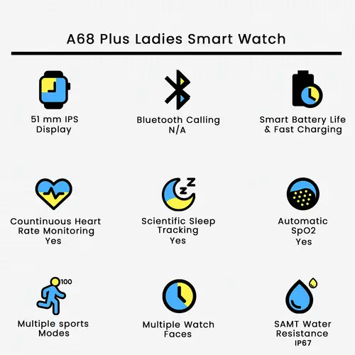 A68 Plus Ladies Smart Watch