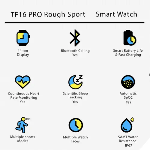 TF16 PRO Rough Sport With Flash Light Smart Watch 2 TF16 PRO Rough Sport With Flash Light Smart Watch