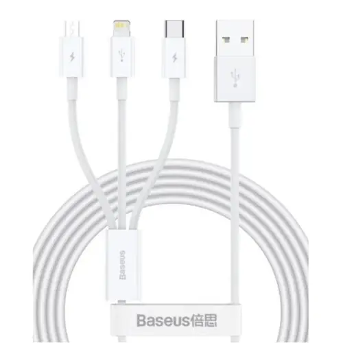 Baseus Superior Series Fast Charging Data Cable USB to M+L+C 3.5A 1.5m