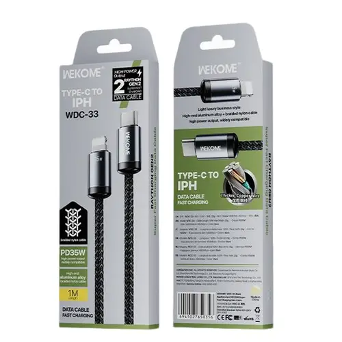 Wekome WDC-33 USB-C To Lightning Fast Charging Cable PD 35W 2 Wekome WDC-33 USB-C To Lightning Fast Charging Cable PD 35W