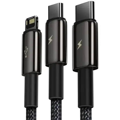 Baseus Tungsten Gold One For three Fast Charging Data Cable USB To M+L+C 3.5A 3 Baseus Tungsten Gold One For three Fast Charging Data Cable USB To M+L+C 3.5A