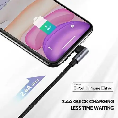 UGREEN Right Angle USB-A to Lightning Cable