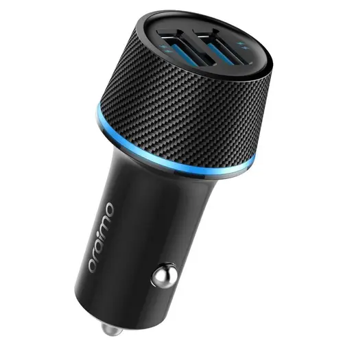 Oraimo Highway Dual Port Car Charger 21DML (Lightning and Micro USB Cable 2A)