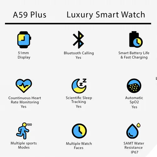 A59 Plus Luxury Smart Watch