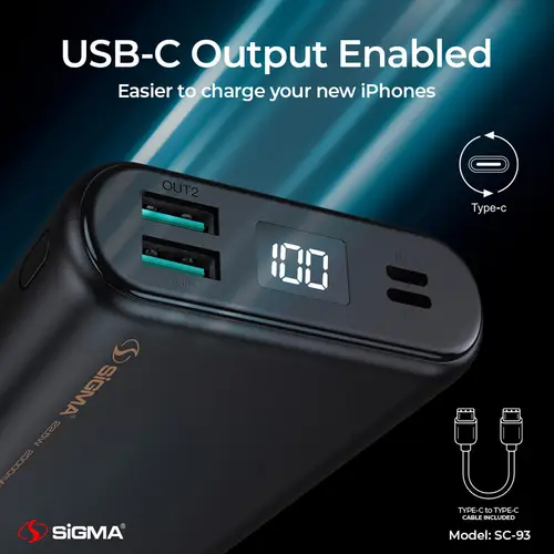 SiGMA Ababeel Power Bank 20000mAh SC-93