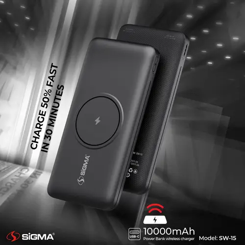 SiGMA Wireless Power Bank 10000mAh SW-15