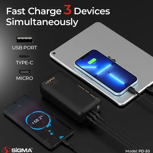SiGMA Shaheen Power Bank 30000mAh PD-30