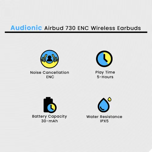 Audionic Airbud 730 ENC Wireless Earbuds