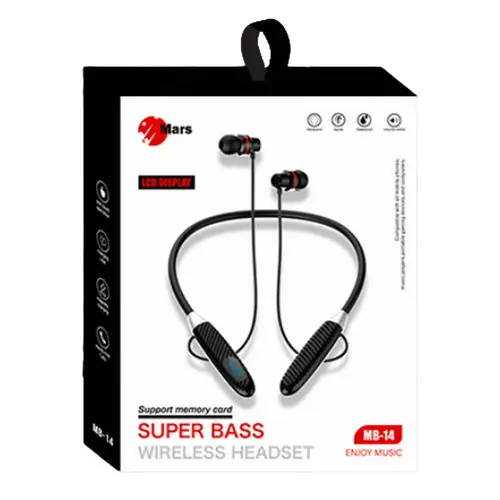 Mars MB-14 Memory Card Supported Wireless Headset With LCD