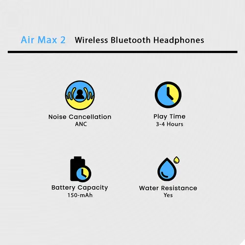 Air Max 2 Wireless Bluetooth Headphones