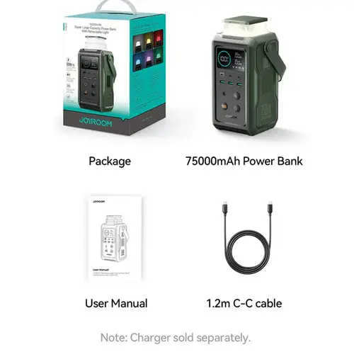 JOYROOM JR-PBF10 100W Power Bank With Retractable Light 75000mAh