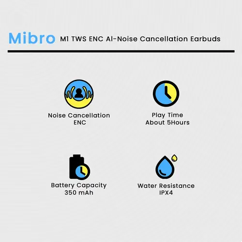 Mibro M1 TWS ENC Al-Noise Cancellation Earbuds