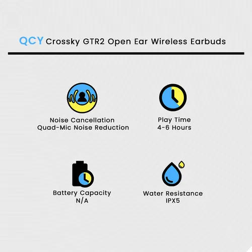 QCY Crossky GTR2 Open Ear Wireless Earbuds