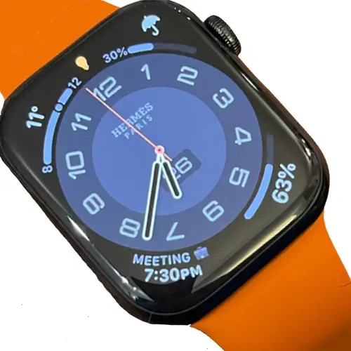 A7 Hermes Orange Series 7 Smart Watch (Double Straps)