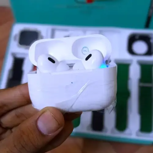 7 +1+1 Ultra Smart Watch with Airpods  Combo Gift Box
