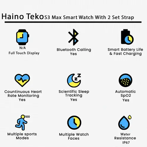 Haino Teko S3 Max Smart Watch With 2 Set Strap 2 Haino Teko S3 Max Smart Watch With 2 Set Strap