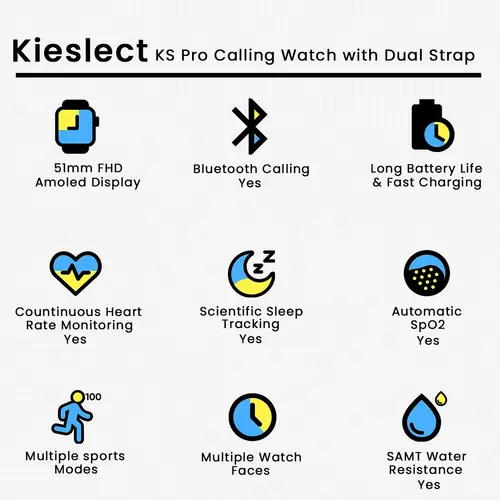 Kieslect Ks Pro Calling Watch With Dual Straps