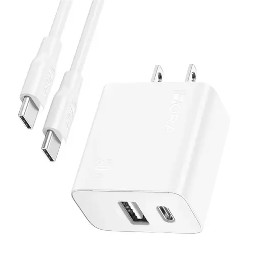 1HORA 20W Charger Dual U+C +Type-C to Type-C Cable