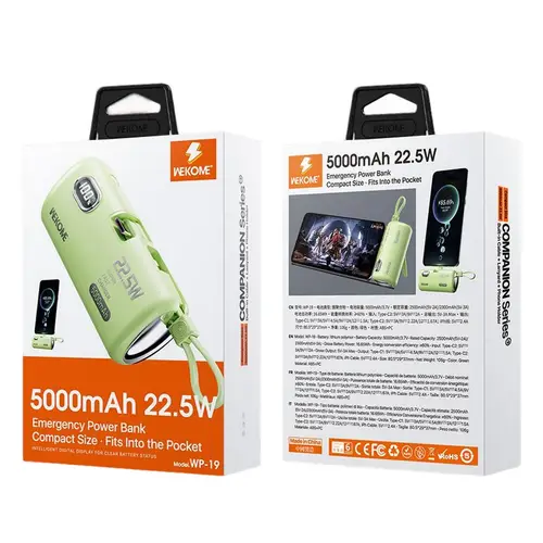 Wekome WP-19 Super Fast Charging 5000mAh Power Bank 22.5W