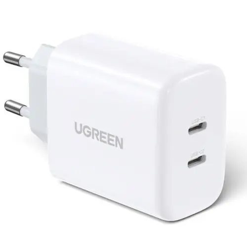 Ugreen CD243 40W Dual-Port USB-C Fast Charging Power Adapter