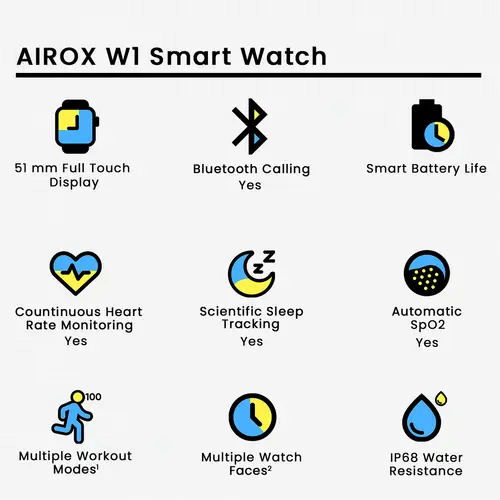 Airox W1 Bluetooth Calling Smart Watch 2 Airox W1 Bluetooth Calling Smart Watch