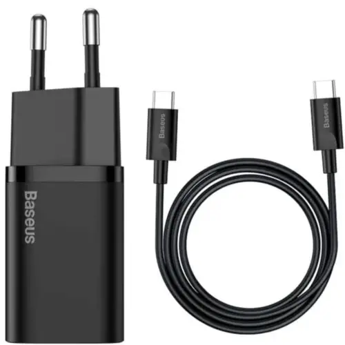 Baseus Super SI Quick Charger 1C 25W EU With Mini TYPE-C To TYPE-C 3A Cable