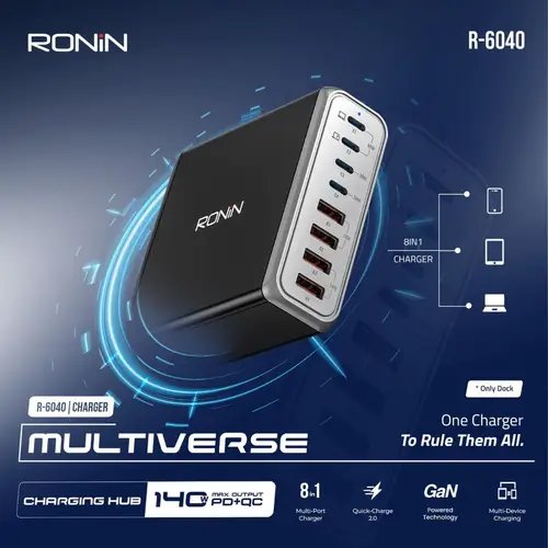 Ronin R-6040 Multiverse 140W 8in1 Multi-Port Charger