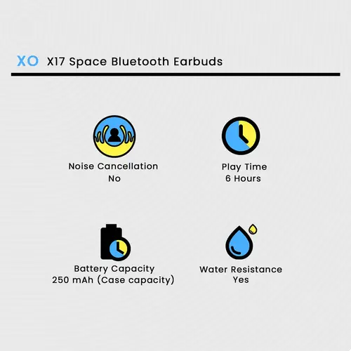 XO X17 Space Bluetooth Earbuds 2 XO X17 Space Bluetooth Earbuds