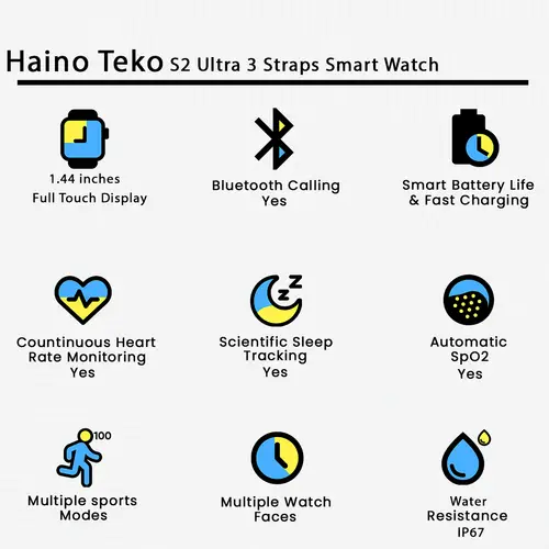 Haino Teko S2 Ultra 3 Straps Smart Watch 2 Haino Teko S2 Ultra 3 Straps Smart Watch