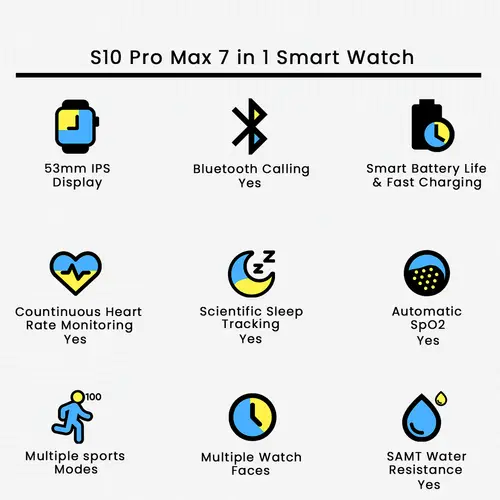 S10 Pro Max 7 in 1 Smart Watch 2 S10 Pro Max 7 in 1 Smart Watch