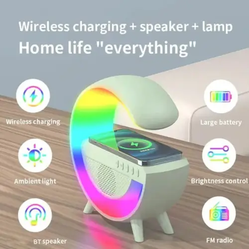 G shaped Lamp - Bluetooth Speaker- Wireless Charger