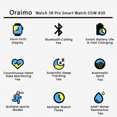 Oraimo Watch 5R Pro Smart Watch OSW-830