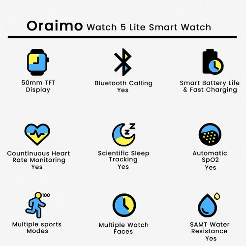 Oraimo Watch 5 Lite Smart Watch OSW-804