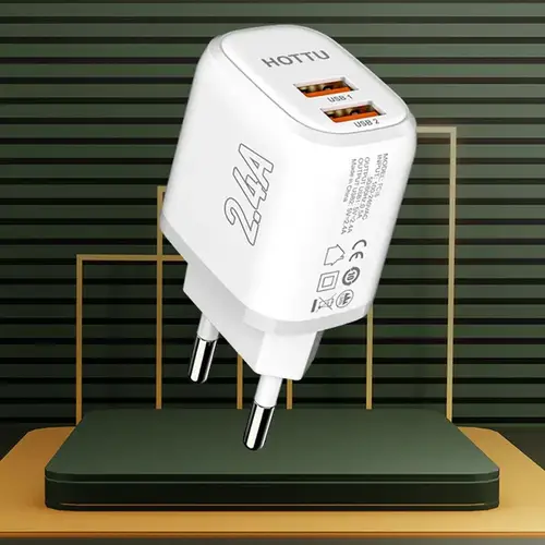 Hottu 12W WITH 2 USB PORTS 2.4A Charger (FC18)