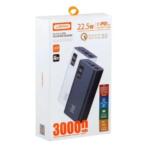 Urpin PD-17 Fast Charging 22.5W Power Bank 30000mAh