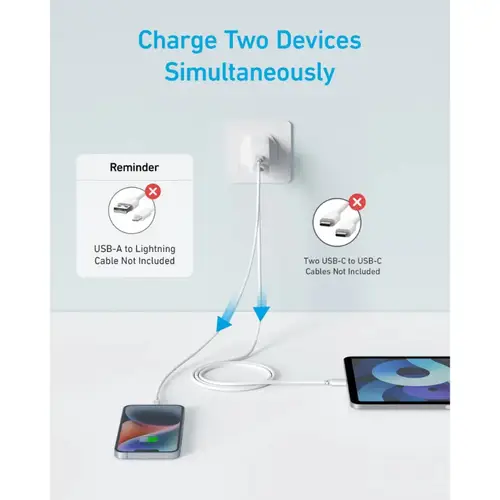 Anker Select Usb-C 20w Charger 2-Port (Usb-A + Usb-C) 3 Pin (A2348K21)