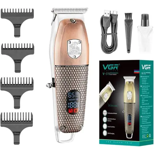 VGR V-976 New Design Metal Beard Trimmer Professional Cordless Hair Trimmer