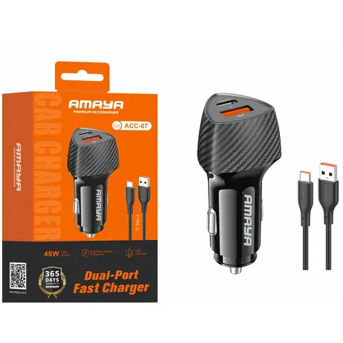 Amaya ACC-07 Car Charger With Type-C Cable