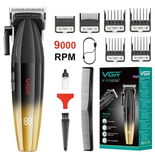VGR V-003 9000RPM Rechargeable Professional Hair Clipper for Men