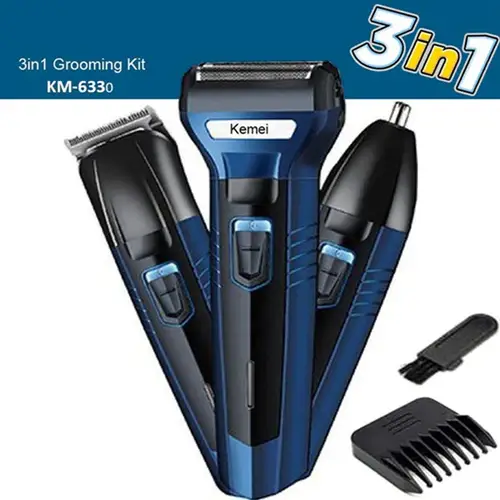 Kemei 3 in 1 Professional Rechargeable Hair Trimmer  Shaver KM - 6333