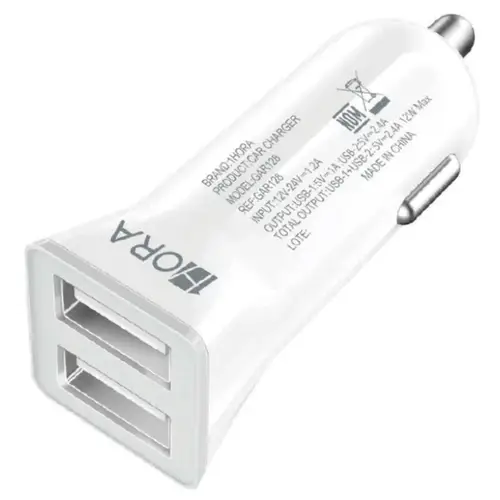 1Hora GAR128 2.4A 12W Dual USB Car Charger