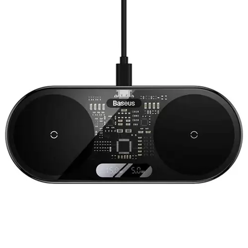 Baseus Digital LED Display 2in1 Wireless Charger 20W Universal