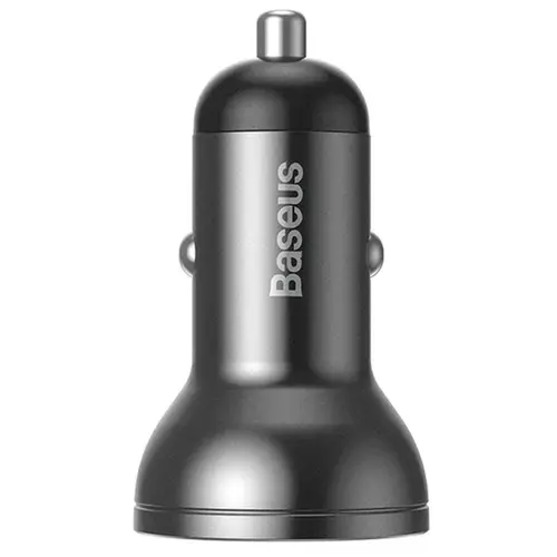 Baseus Digital Display Dual USB 4.8A Car Charger 24W With 3-in-1 Data Cable