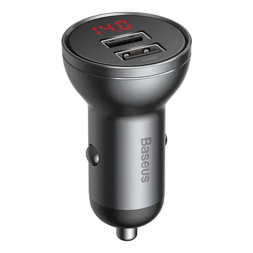 Baseus Digital Display Dual USB 4.8A Car Charger 24W