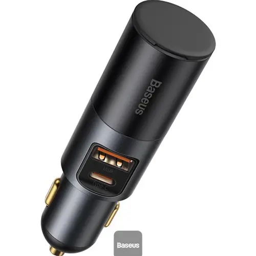 Baseus Share Together Car Charger with Cigarette Lighter Expansion Port U+C 120W