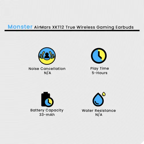 Monster AirMars XKT12 True Wireless Gaming Earbuds 2 Monster AirMars XKT12 True Wireless Gaming Earbuds