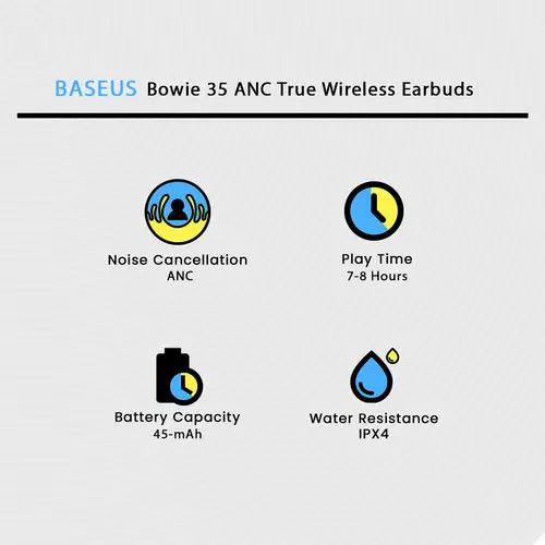 Baseus Bowie 35 ANC True Wireless Earbuds 2 Baseus Bowie 35 ANC True Wireless Earbuds