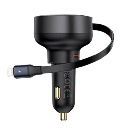 Baseus Enjoyment Pro Car Charger C+Retractable iP Cable 55W